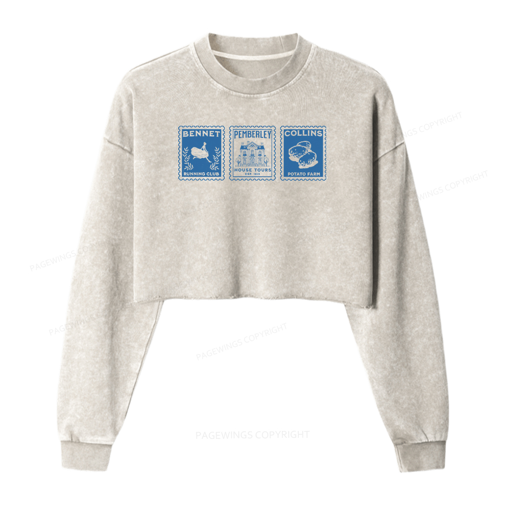 Pagewings The Answer Is Women Washed Crop Sweatshirt