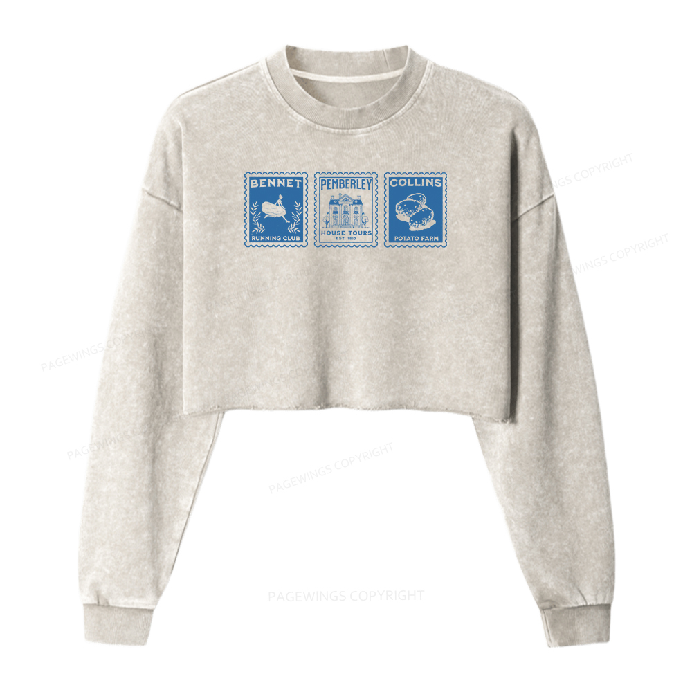 Pagewings The Answer Is Women Washed Crop Sweatshirt