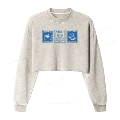 Pagewings The Answer Is Women Washed Crop Sweatshirt