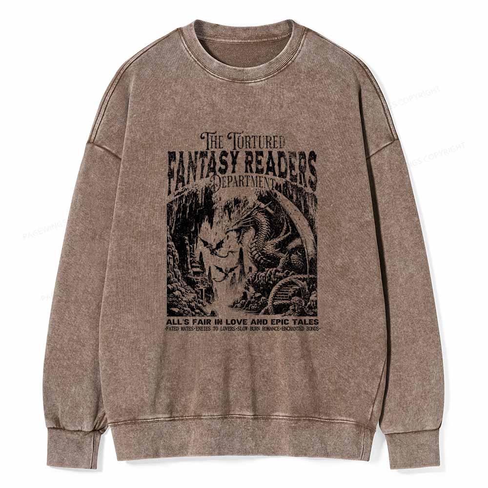 Pagewings Fantasy Reader Shirt Unisex Washed Sweatshirt