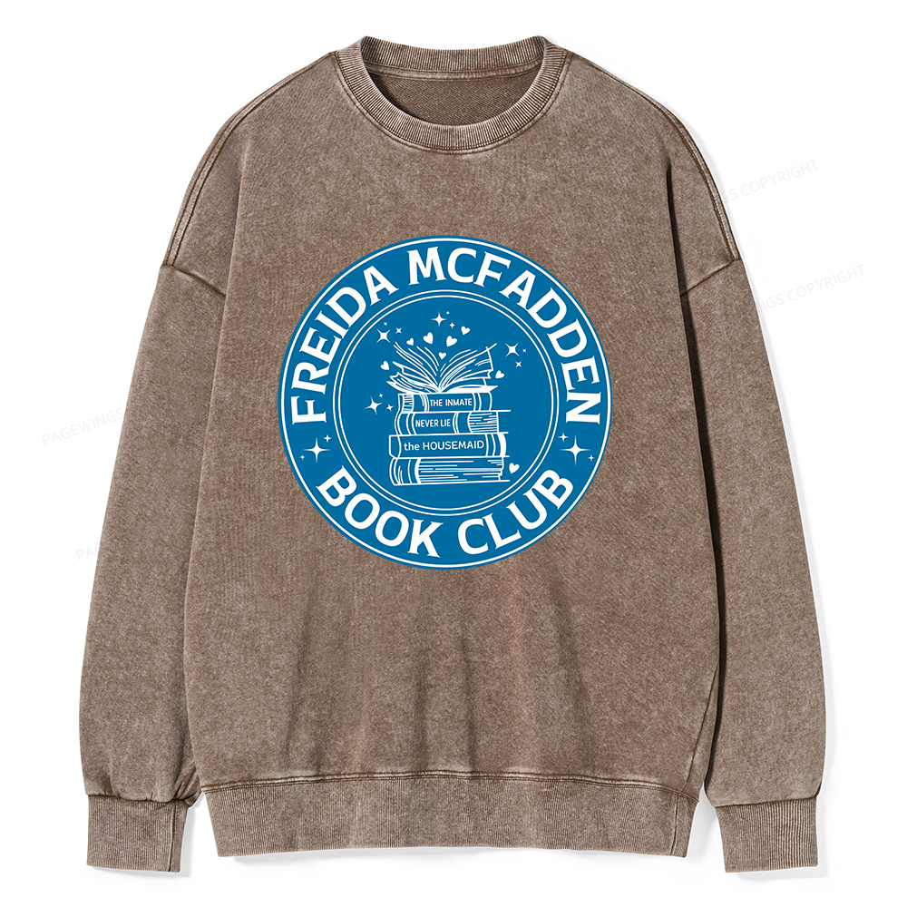Pagewings Freida McFadden Book Club Unisex Washed Sweatshirt