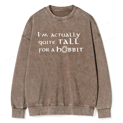 Pagewings I'm Actually Quite Tall Unisex Washed Sweatshirt