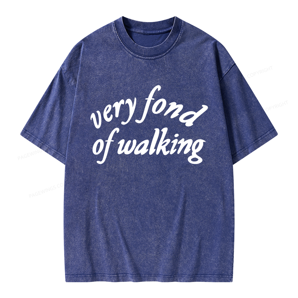 Pagewings Very Fond of Walking Unisex Washed T-shirt