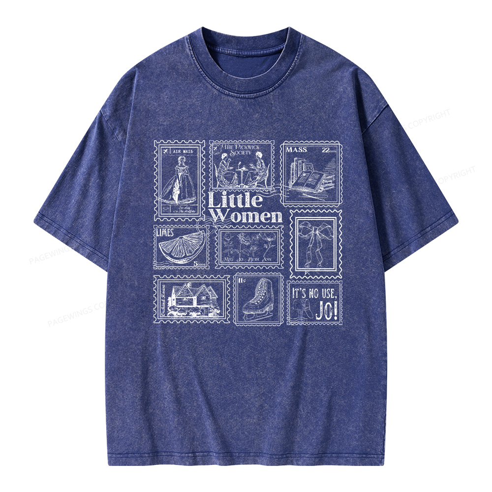 Pagewings Literary Stamp Unisex Washed T-shirt