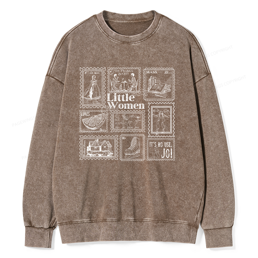 Pagewings Literary Stamp Unisex Washed Sweatshirt