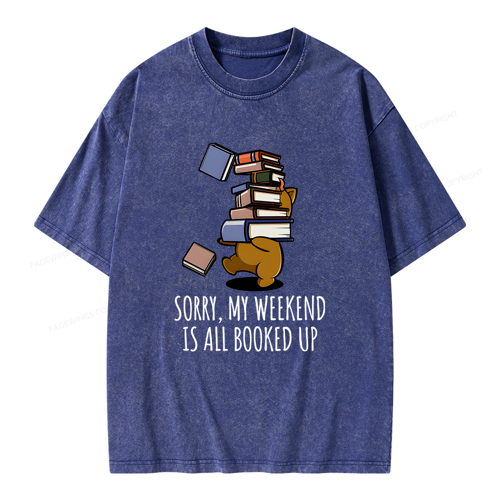 Pagewings Weekend Booked Up Unisex Washed T-shirt