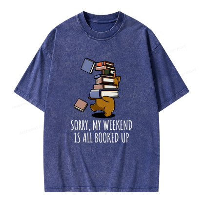 Pagewings Weekend Booked Up Unisex Washed T-shirt