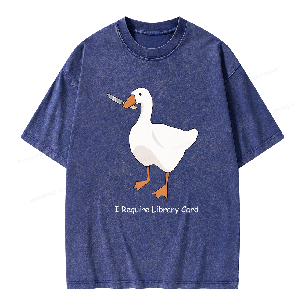 Pagewings I Require Library Card Unisex Washed T-shirt