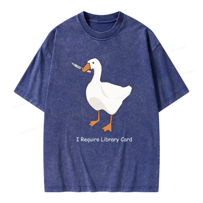 Pagewings I Require Library Card Unisex Washed T-shirt