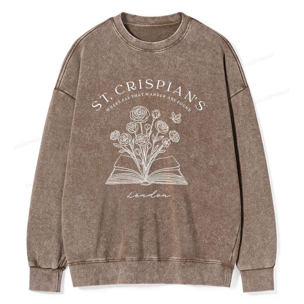 Pagewings Where Things Wander To Be Found Unisex Washed Sweatshirt