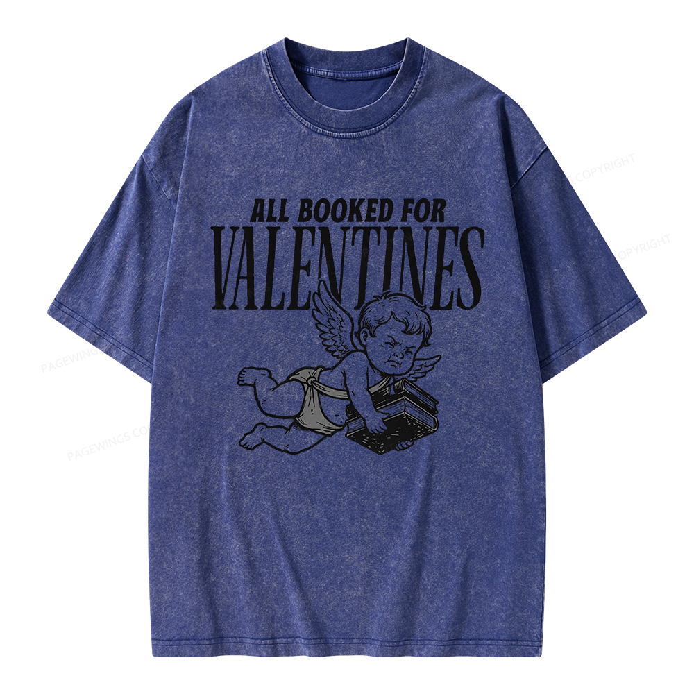 Pagewings All Booked For Valentine's Day Unisex Washed T-shirt
