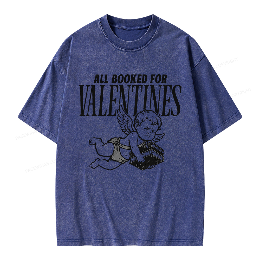 Pagewings All Booked For Valentine's Day Unisex Washed T-shirt
