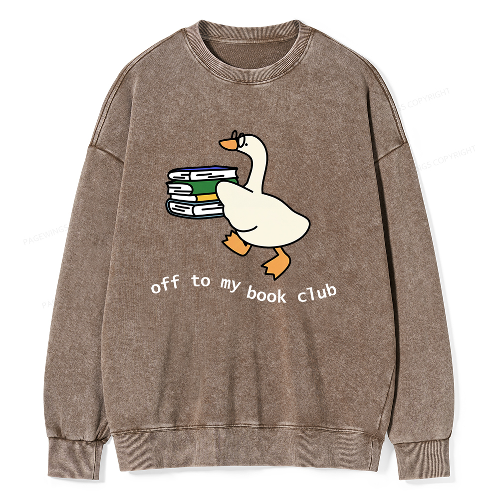 Pagewings Goose Book Club Unisex Washed Sweatshirt