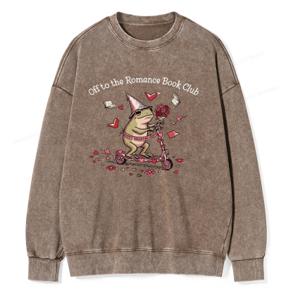Pagewings Off to the Romance Book Club Unisex Washed Sweatshirt