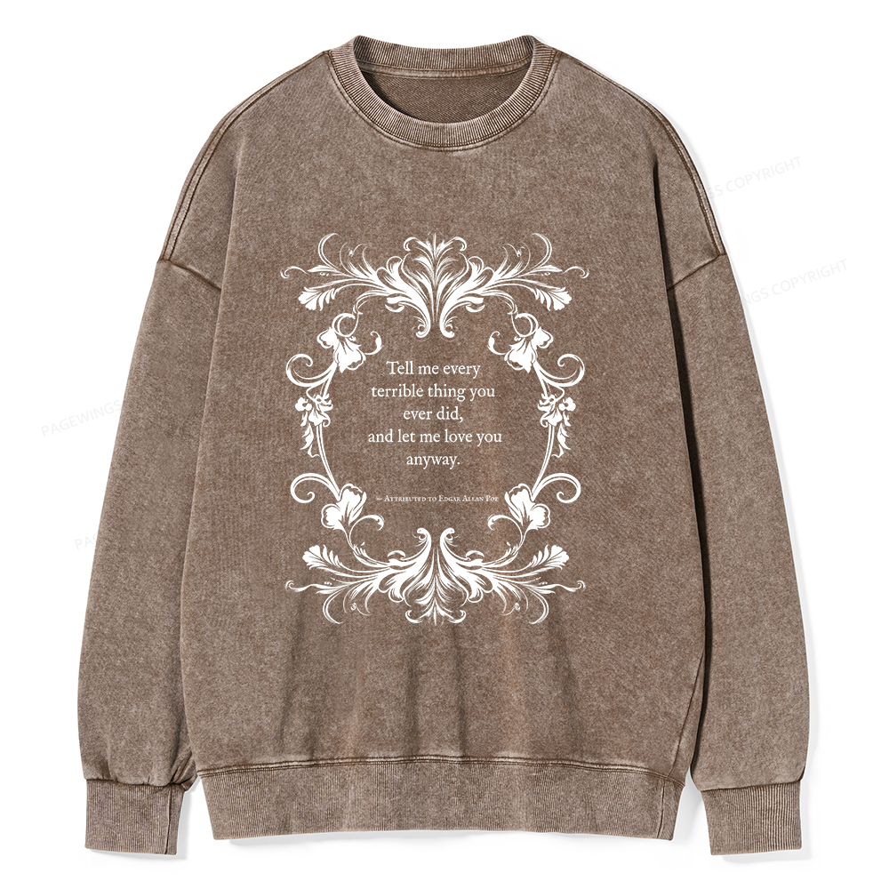Pagewings Love Quote Unisex Washed Sweatshirt