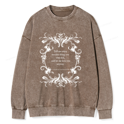 Pagewings Love Quote Unisex Washed Sweatshirt