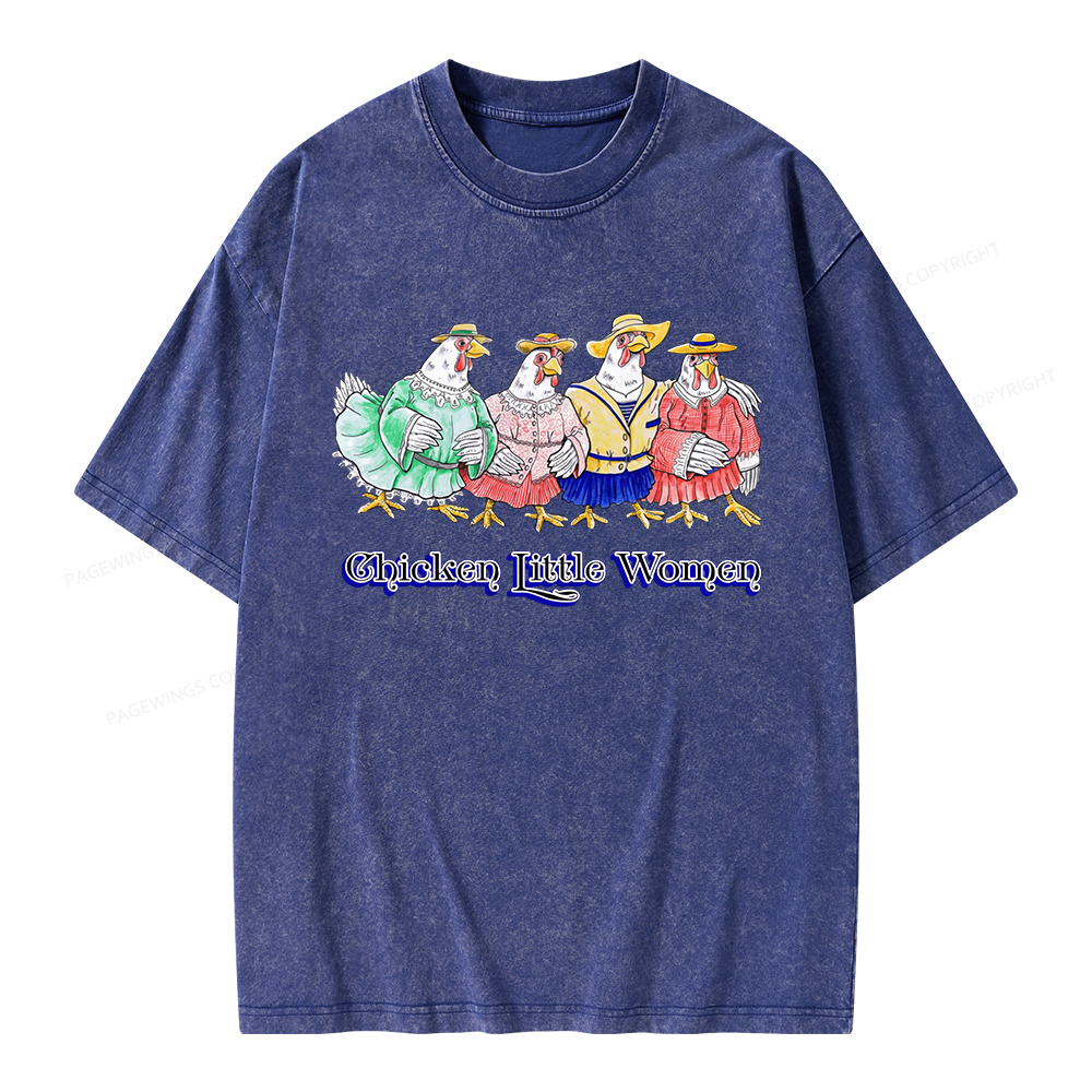 Pagewings Chicken Unisex Washed T-shirt