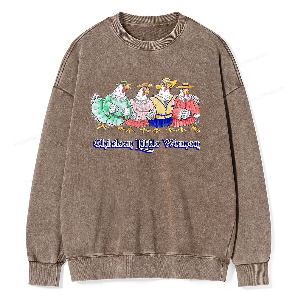 Pagewings Chicken Unisex Washed Sweatshirt