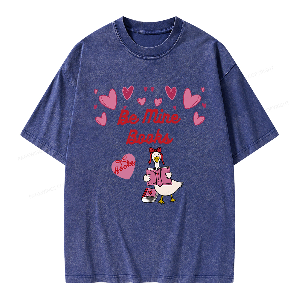 Pagewings Be Mine Books Unisex Washed T-shirt