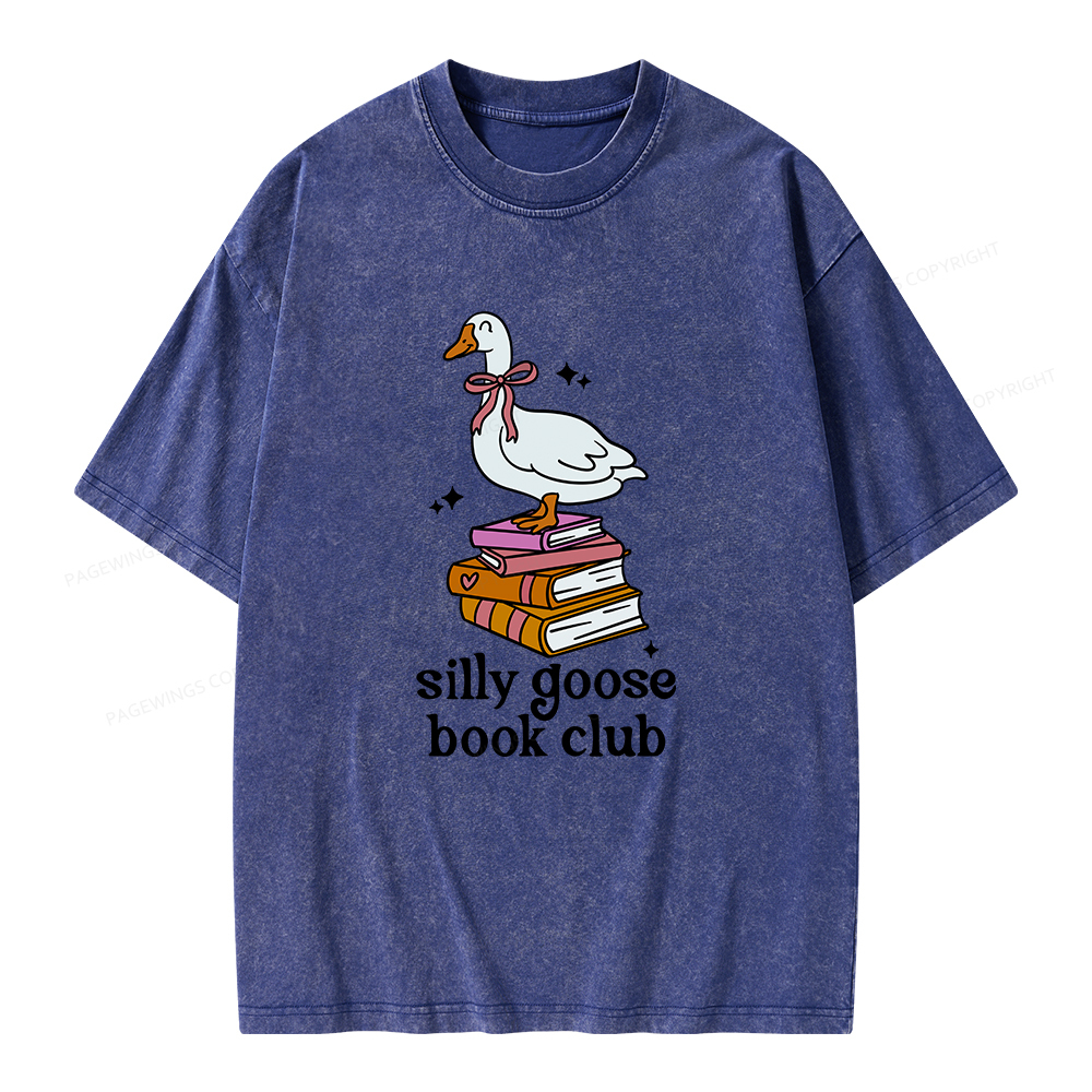 Pagewings Silly Goose Book Club Unisex Washed T-shirt