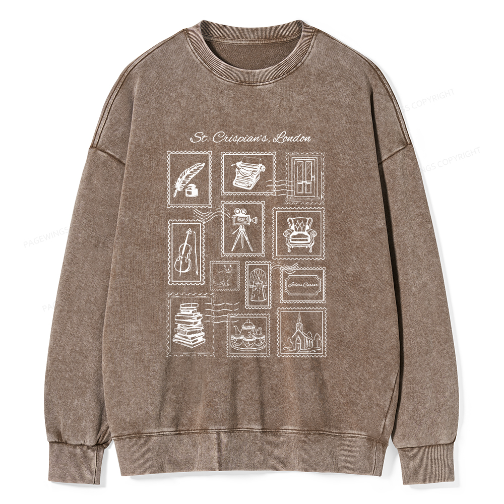 Pagewings Crispian's Stamp Unisex Washed Sweatshirt