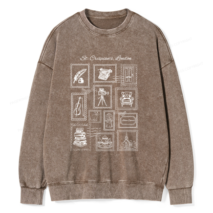 Pagewings Crispian's Stamp Unisex Washed Sweatshirt
