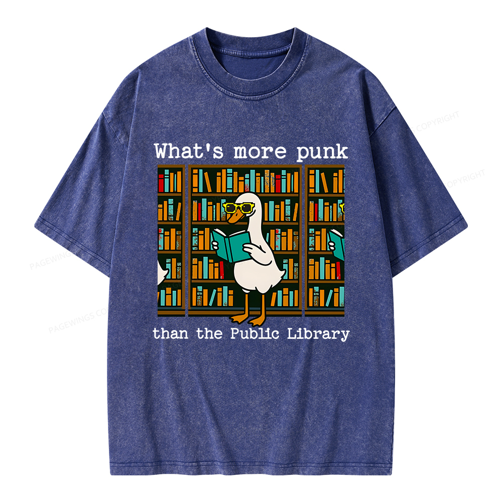 Pagewings What’s More Punk Than the Public Library Unisex Washed T-shirt