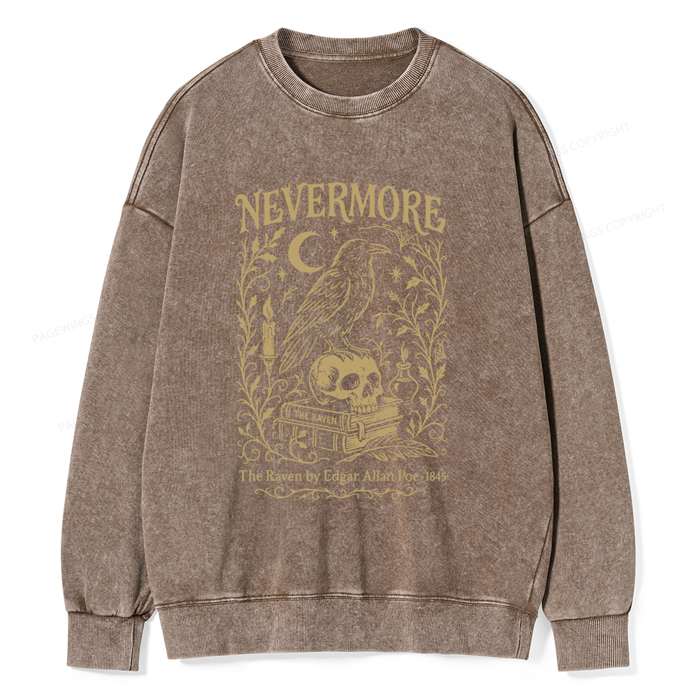 Pagewings Nevermore Unisex Washed Sweatshirt