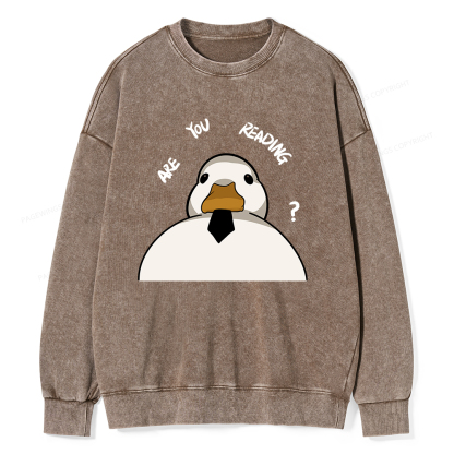 Pagewings Are You Reading Unisex Washed Sweatshirt