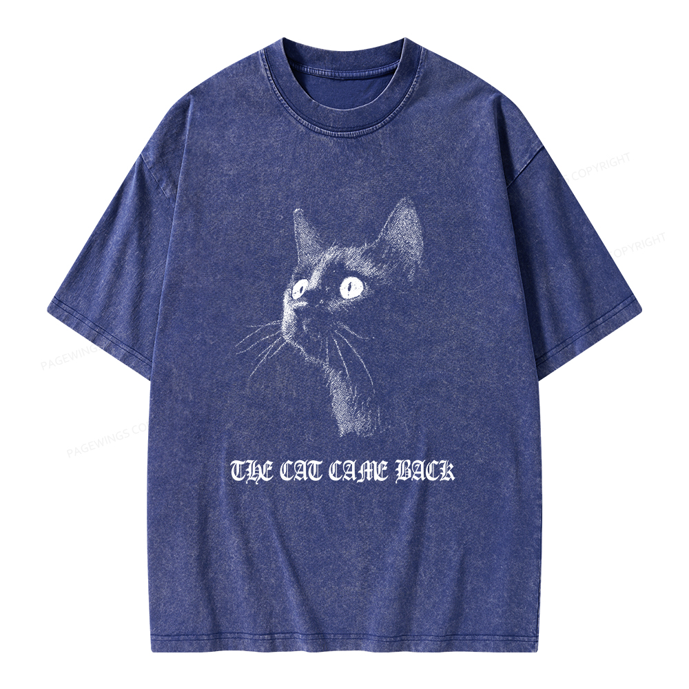 Pagewings The Cat Came Back Unisex Washed T-shirt