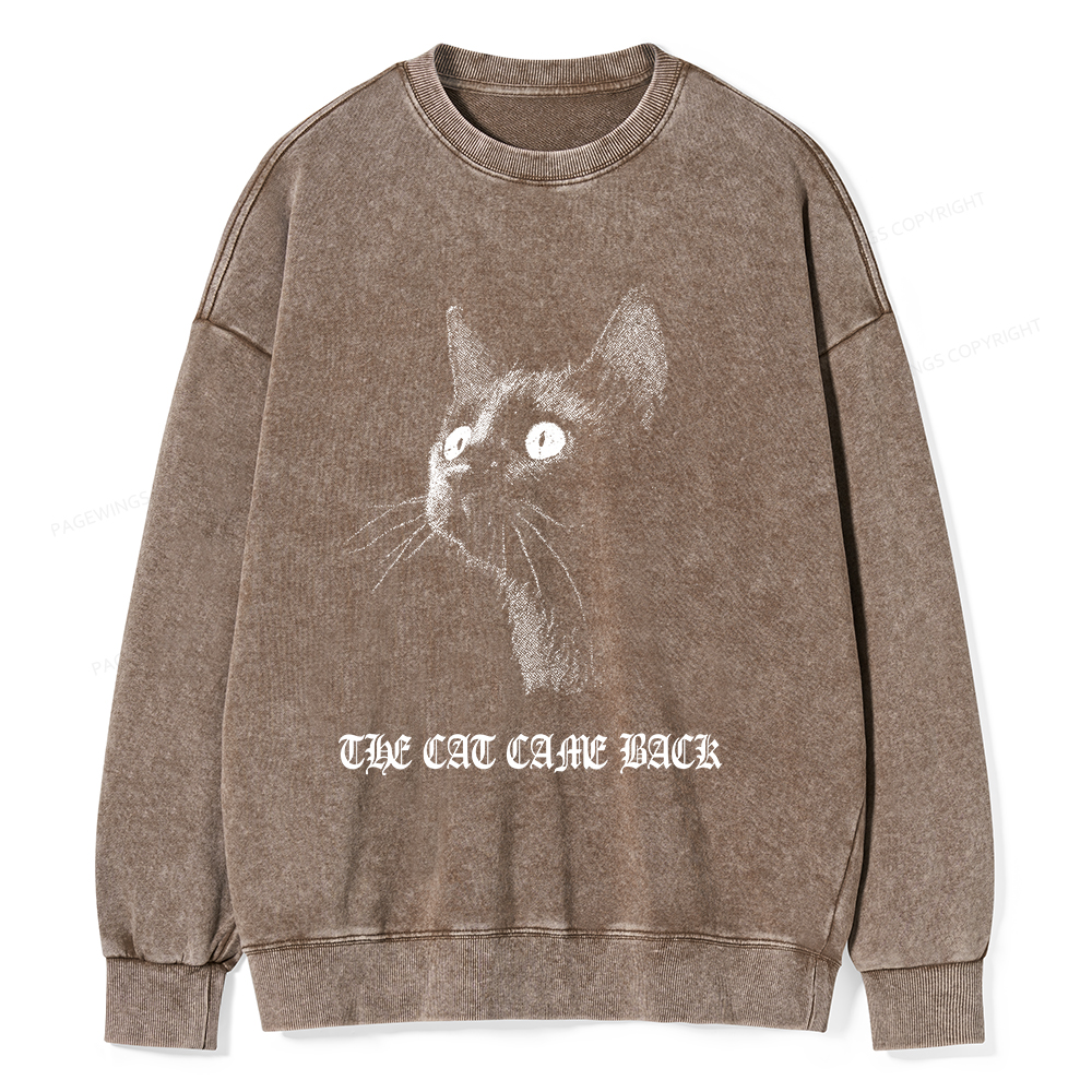 Pagewings The Cat Came Back Unisex Washed Sweatshirt