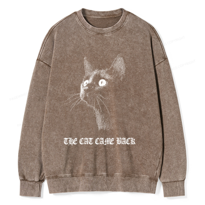 Pagewings The Cat Came Back Unisex Washed Sweatshirt