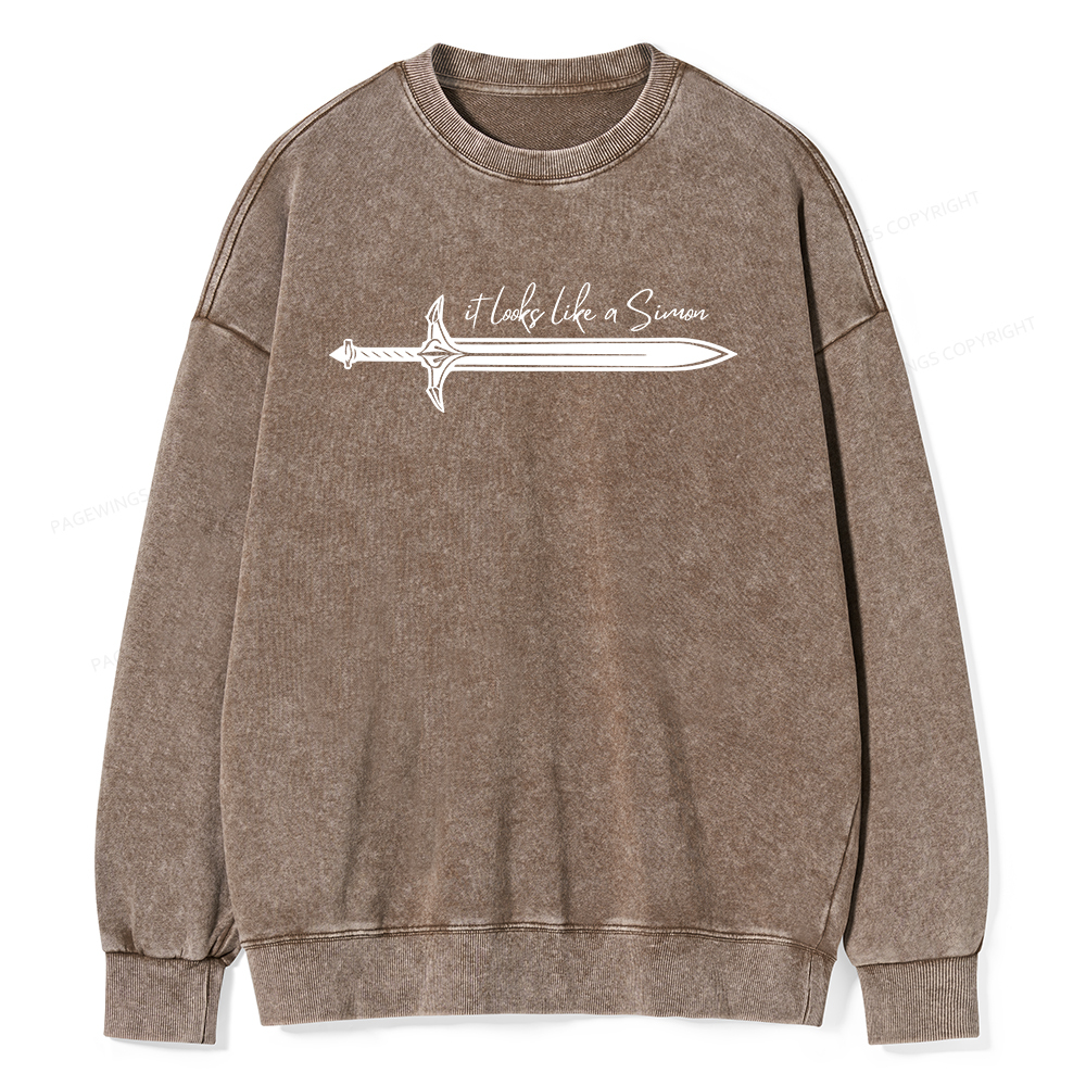 Pagewings It Looks Like A Simon Unisex Washed Sweatshirt