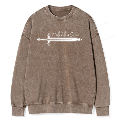Pagewings It Looks Like A Simon Unisex Washed Sweatshirt