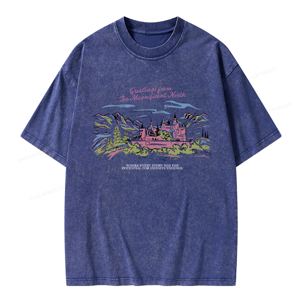 Pagewings Magnificent North Unisex Washed T-shirt