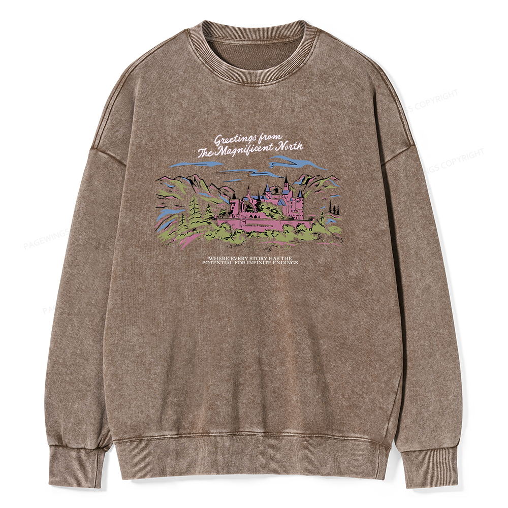 Pagewings Magnificent North Unisex Washed Sweatshirt