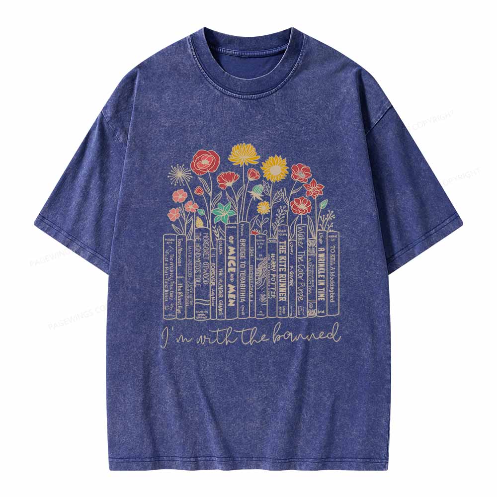 Pagewings Banned Books Shirt Unisex Washed T-shirt