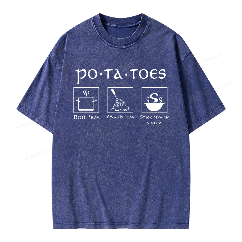 Pagewings Potatoes Unisex Washed T-shirt