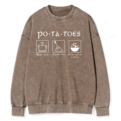 Pagewings Potatoes Unisex Washed Sweatshirt