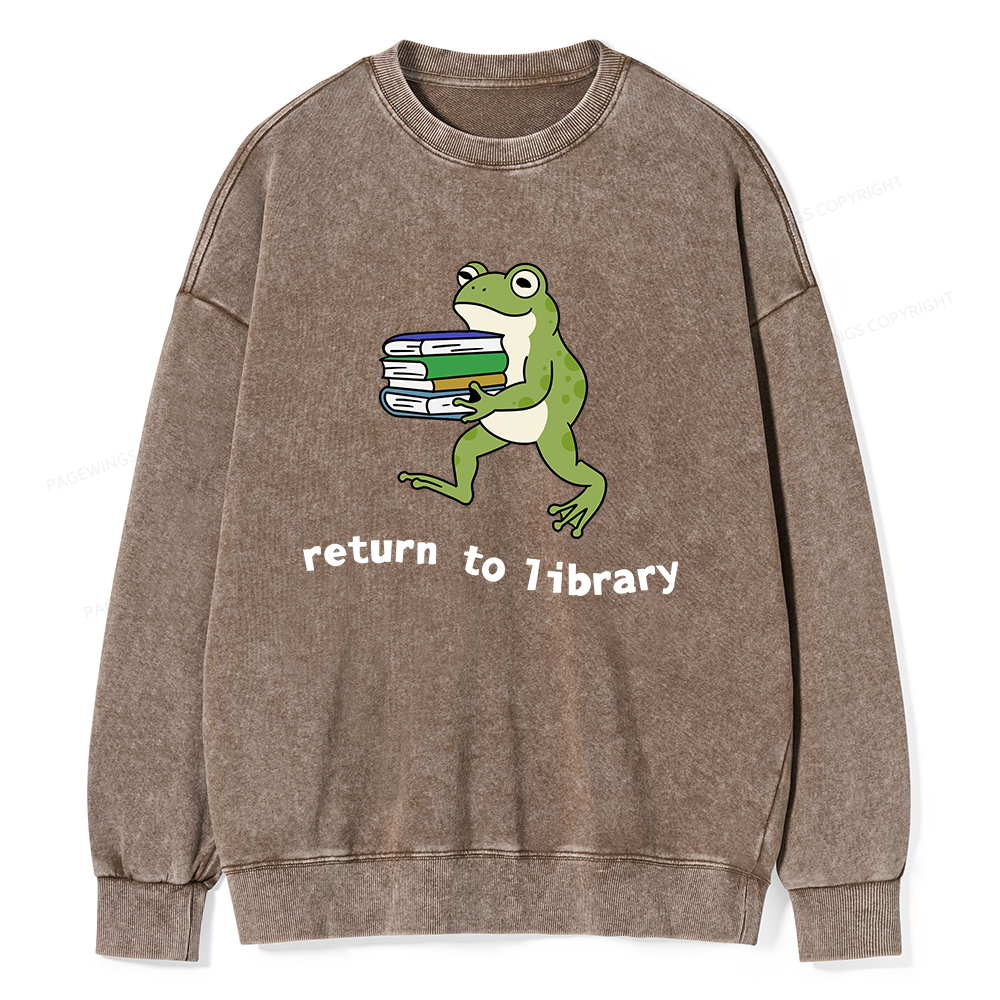 Pagewings Return to Library Unisex Washed Sweatshirt