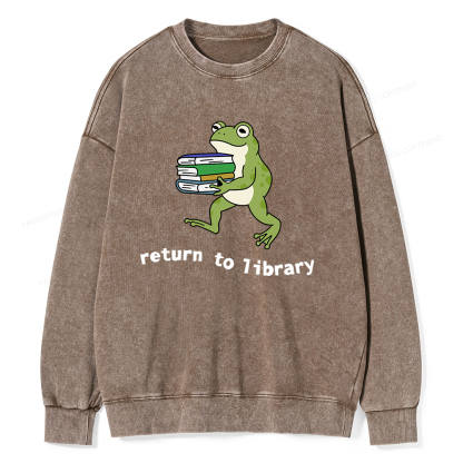 Pagewings Return to Library Unisex Washed Sweatshirt