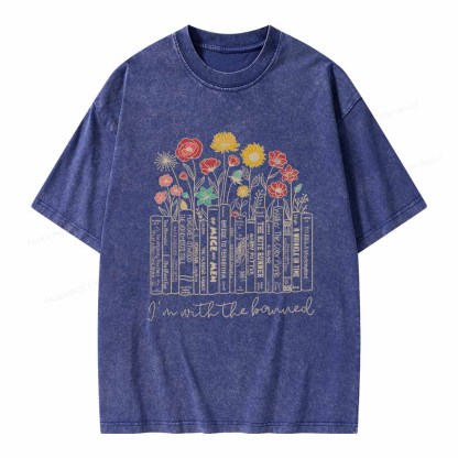 Pagewings Banned Books Shirt Unisex Washed T-shirt