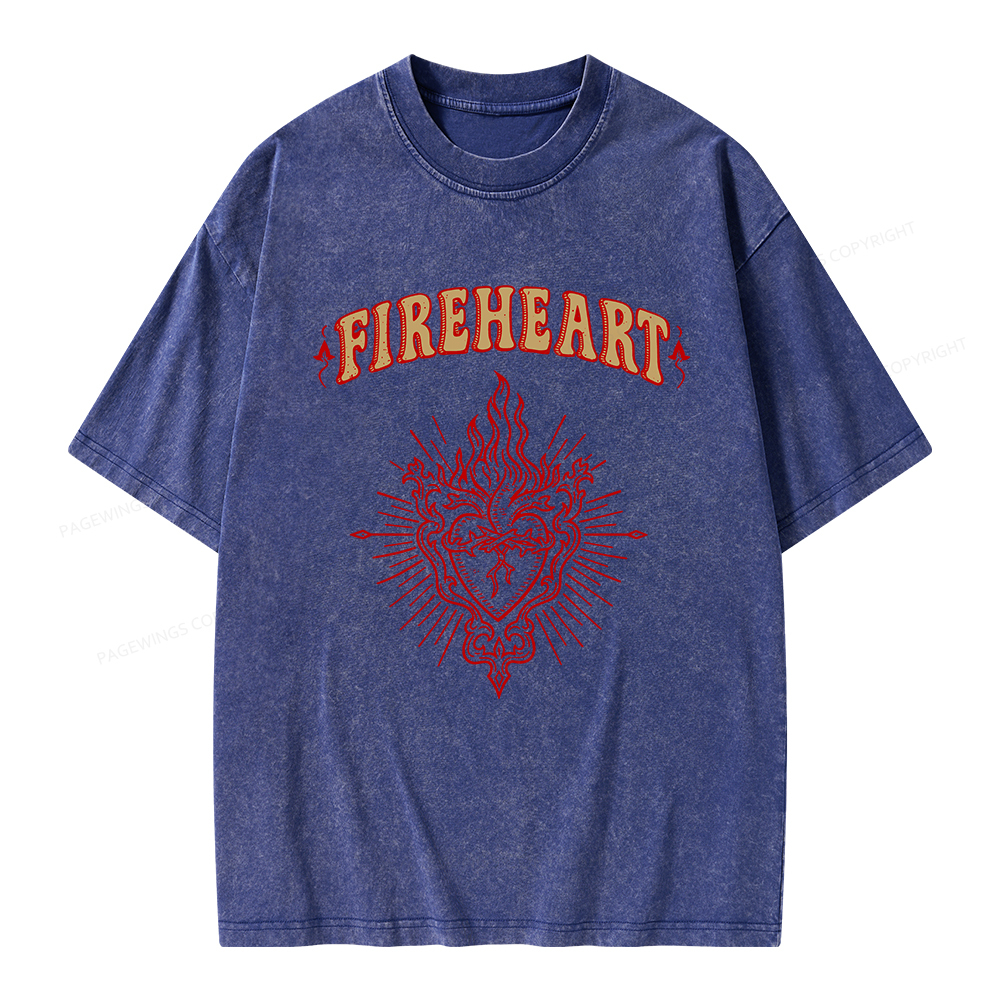 Pagewings Fireheart Unisex Washed T-shirt