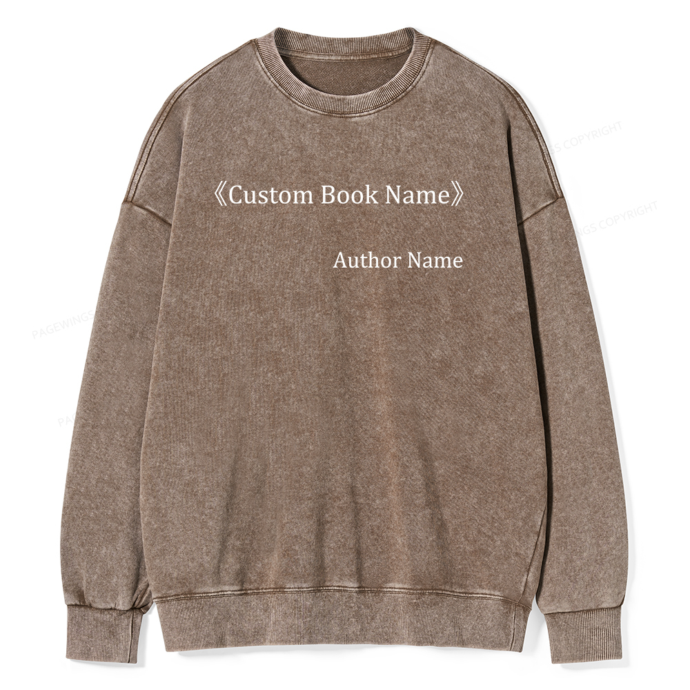 Pagewings Personalized Book Name Unisex Washed Sweatshirt