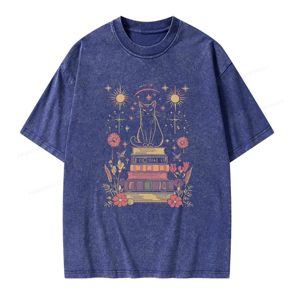 Pagewings Mystical Cat Unisex Washed T-shirt