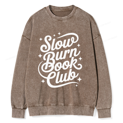 Pagewings Slow Burn Book Club Unisex Washed Sweatshirt