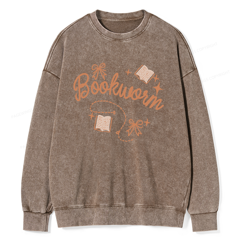 Pagewings Bookworm Unisex Washed Sweatshirt