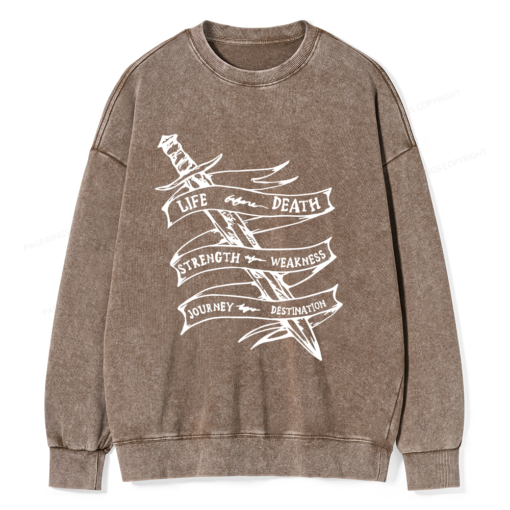 Pagewings Life Before Death Unisex Washed Sweatshirt