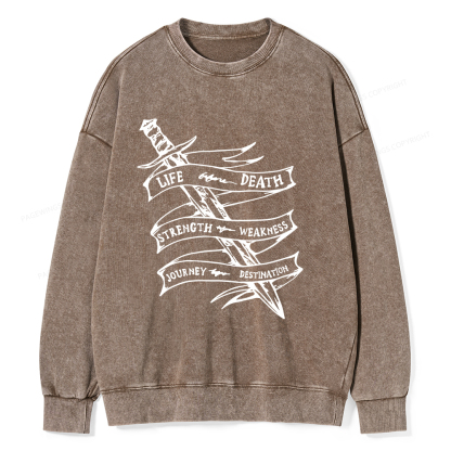 Pagewings Life Before Death Unisex Washed Sweatshirt