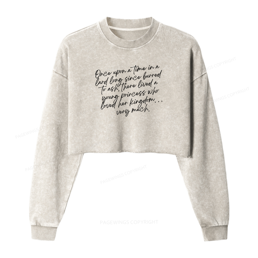 Pagewings Once Upon A Time Women Washed Crop Sweatshirt